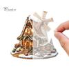 Indoor Winter Holiday Decorations Gingerbread Log Cabin Ornament, 2D Acrylic Table Decoration, Christmas House Ornaments Double Sided Crafts for Home