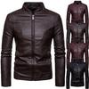 Fashion Men  Winter Warm Casual Leather Zipper Long Sleeve Jacket Coat Top