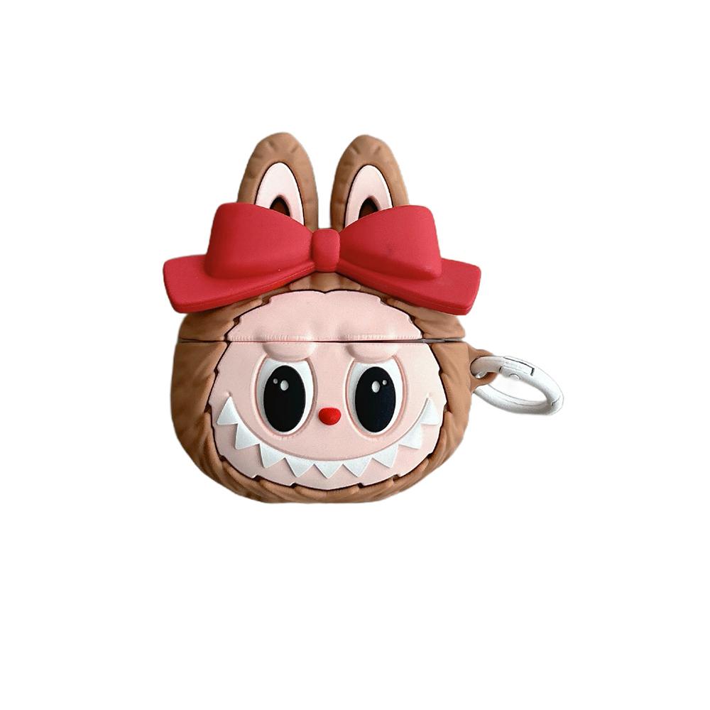 

Чехол для наушников Labubu, беспроводной Bluetooth-чехол для наушников для Apple Airpods 1 2 3 4 Pro 2, милый бантик, мягкий силиконовый чехол с брелоком Airpods Pro-Pro2