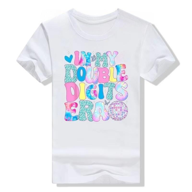 

In My Double Digits Era Retro 10 Year Old 10th Birthday Girl T-Shirt Fashion Tees Daughter Gifts Autumn and winter innerwear 4XL