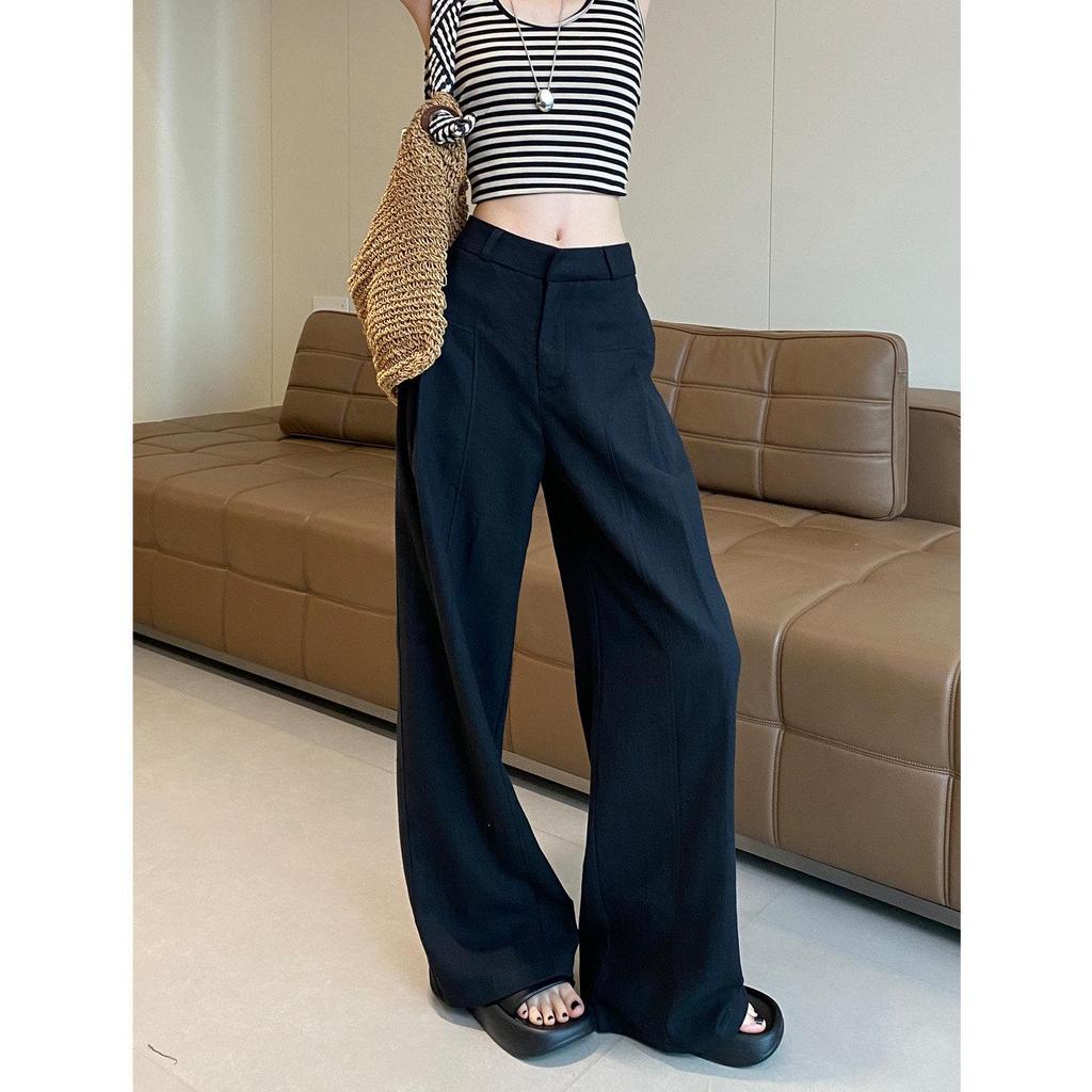 Women's High-Waisted Wide-Leg Linen Pants - White Summer Drape Style