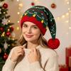 Unisex Adult Kid Christmas Jacquard Knitted Beanie Winter Warm Ear Protection Yarn Hat Family Matching Holiday Costume Pullover Hat for Christmas