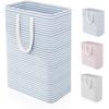 Blue 75L Freestanding Foldable Laundry Basket - Reinforced Handles, Waterproof Linen 40×32×62 Cm