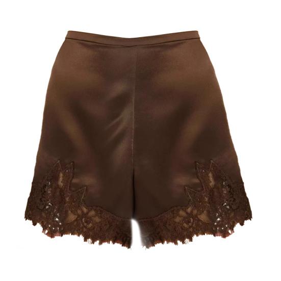 Women Satin Silky Shorts Lace Trim Patchwork Micro Shorts Low Rise Boxer Shorts Lounge