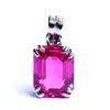 NATURAL Pink Ruby 24 Ct CERTIFIED Emerald Cut 925 Sterling Silver Gem's Pendant