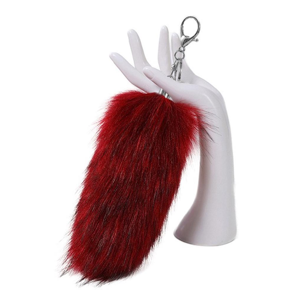 Elegant Keyrings Charm with Foxes Tail Pendant Fashionable Keychain Decoration Cute Toy for Car or Bag Decoration