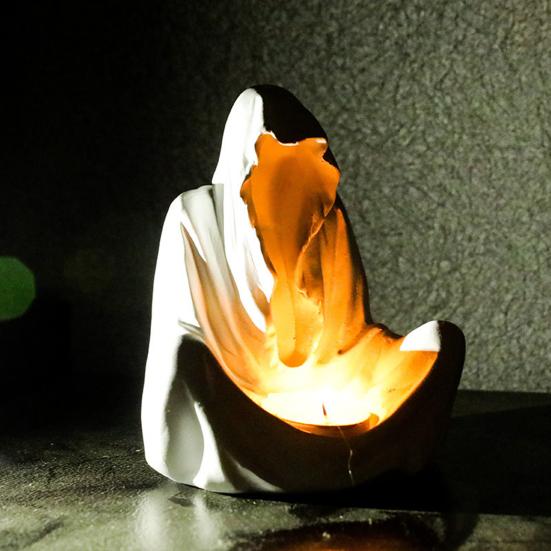 Halloween Ghost Wizard Candle Holder Gothic Grim Reaper Votive Tealight