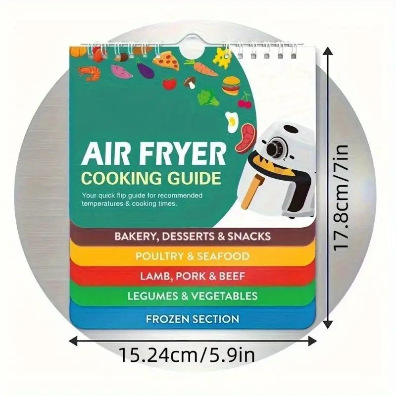Air Fryer Cookbook Magnetic Cheat Sheet, Guide Booklet, Cookbooks Instant Accessories Oven Cooking Pot Temp Times Chart