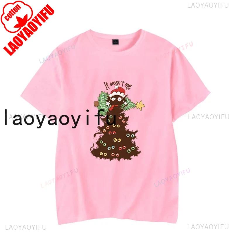 Merry Christmas New Year Unisexs Tshirt Funny Eye Christmas Cat Graphic Women Tshirt 2025 New Christmas Tree ShortSleeve Shirt S