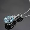 Trend Natural Aquamarine Necklace Women's Pendant Neckline Elegant Necklace Niche Temperament Pendant Jewelry Gift