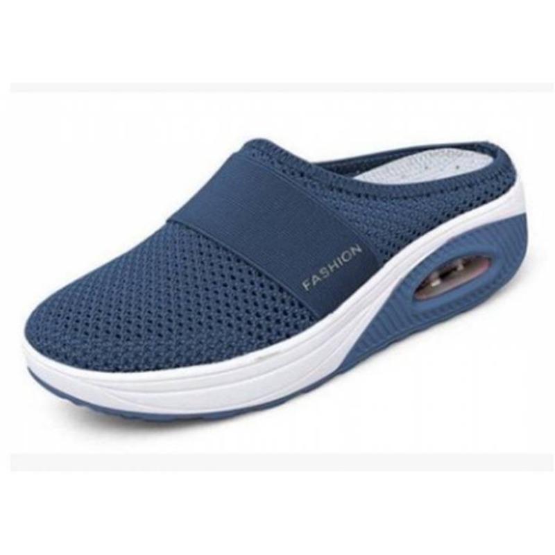 Coarse net summer new lazy one-pedal bag head mesh slippers women's simple wedge heel drag