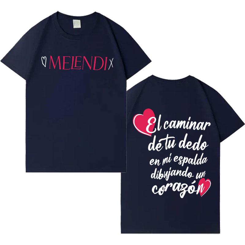 Singer Melendi Harajuku Album Tour Tshrit Mens Womens Fashion Crewneck Aesthetic 2026 Springsummer Short Sleeve Top Teenagers