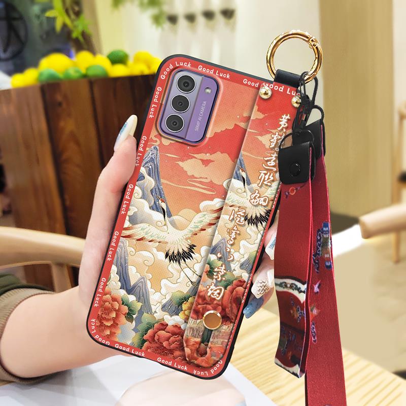 Wristband Elderly lady Phone Case For Nokia G42 5G Soft case For Mom Ring Anti-dust Anti-knock Shockproof Chinese style