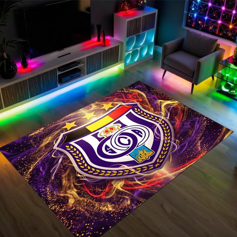 Tappeto in Velluto Cristallo Design Anderlecht FC Accogliente Non?Tappeto Stampato Antiscivolo per Camera da Letto Soggiorno Ingresso
