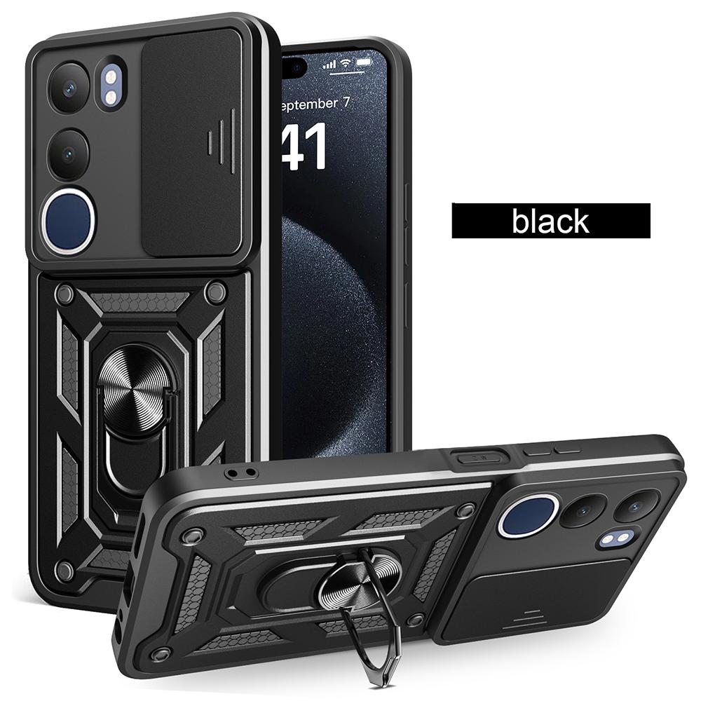 Hülle für VIVO Y19S 4G Hülle Schiebekamera Schutz Ringständer Stoßfeste Rückabdeckung für Vivo Y19S 4G Capa Funda