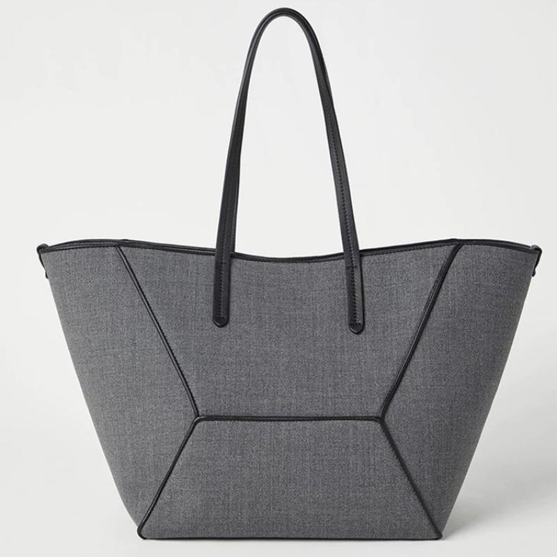 

Новая летняя парусиновая сумка-тоут большой вместимости из спилковой кожи, популярная, легкая и износостойкая, простая женская сумка для поездок на работу 40*25*30cm серый