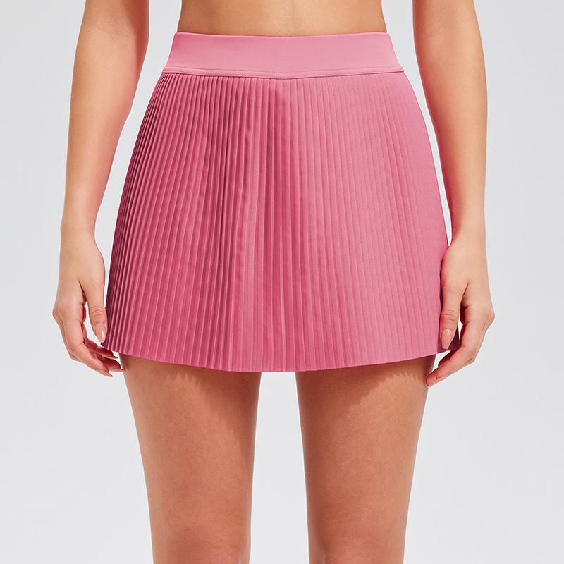 Organ Pleated Tennis Skirt for Women Fake Two-piece Anti-exposed Sports Fitness Badminton Skirt Golf Skirt Summer Suit