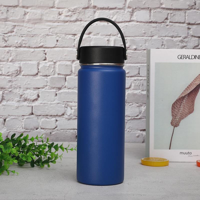 18oz Stainless Steel Space Kettle Handle Lid Thermos Bottle Outdoor Sports Kettle Double-layer Vacuum Bottle Thermos Cup