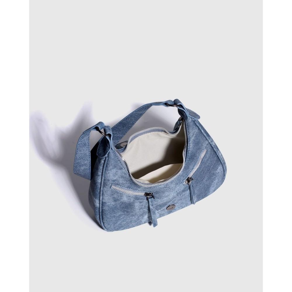 IELGY Ladies One-Shoulder Underarm Bag Retro Motorcycle Cross-Body Crescent Bag