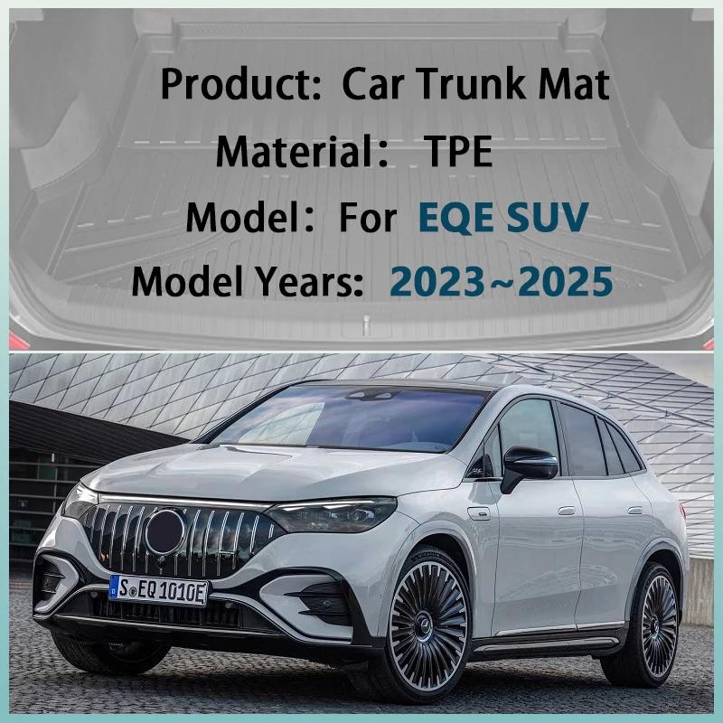 Black Car Trunk Mat For Mercedes-Benz EQE Accessories SUV X294 2023 2024 2025 Anti-dirty Waterproof TPE Material Rubber Pad Mats