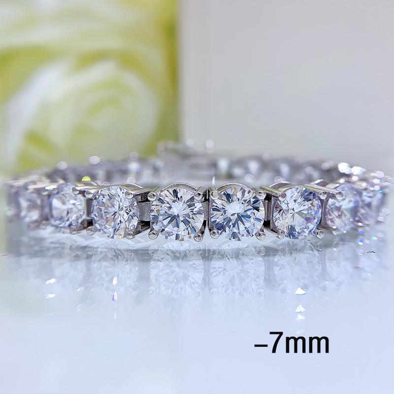 

Браслет Longlong Gold Jewelry из серебра 925 пробы с бриллиантами и высоким содержанием углерода для мужчин и женщин, европейский и американский стиль, 4-7 мм 925 Silver