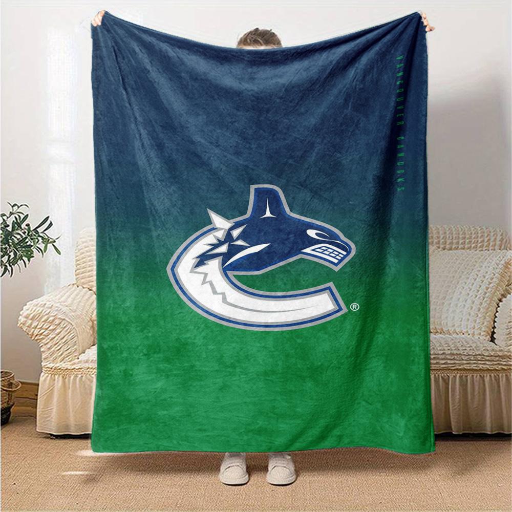 VANCOUVER CANUCKS Print Flannel Blanket High Quality Warm Comfortable Cover for All Seasons Perfect for Gifts Home Decor