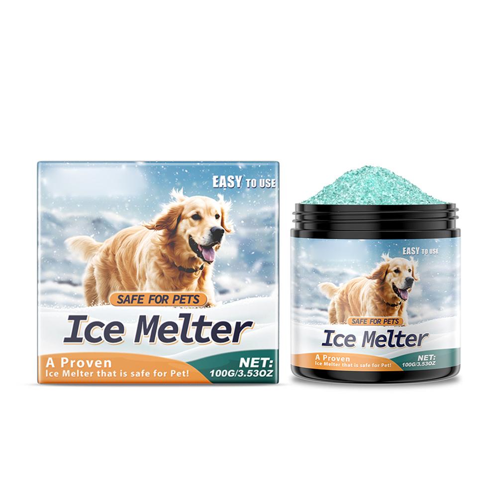 100g Pet Ice Melt Pet Friendly Ice Melter Safe For Paws Concrete Street Snow Melting Non Irritating Sodium Chloride Outdoor Tool