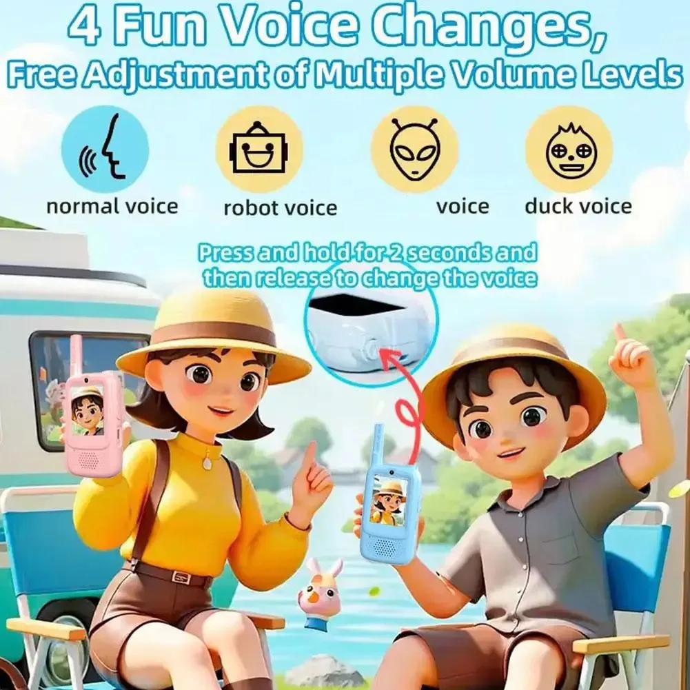 2pcs Kids Video Walkie Talkie With 2" HD Screen USB-C Rechargeable  Walkie-Talkie One-Click HD Call Intercom Gift for Children
