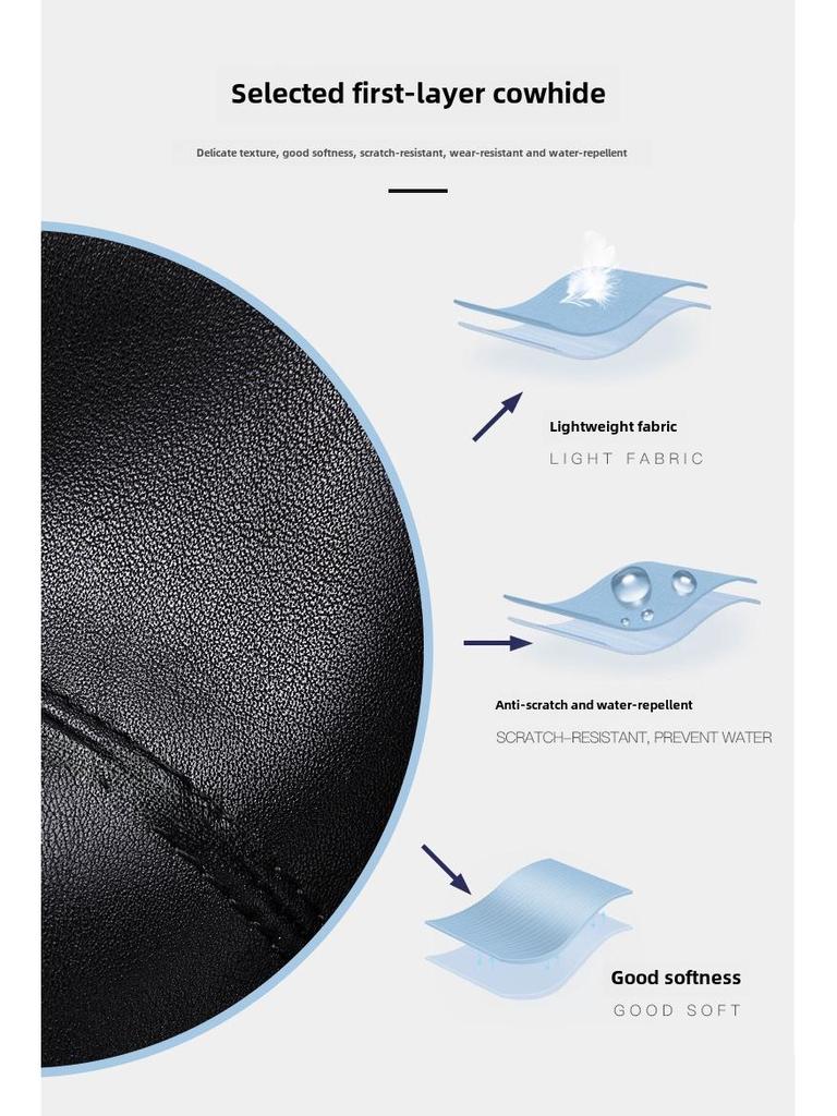 Shihua Eden Men's Genuine Leather Vertical Shoulder Messenger Bag - Trendy Korean Business Casual Backpack