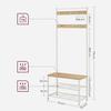 VASAGLE Coat Rack, Coat Stand with Shoe Storage Bench, Hall Tree with Shoe Rack, 3-in-1 Design, Steel Frame, for Hallway, Entrance, 32 x 70 x 175 cm