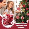 Christmas Ornaments Set Red and White Christmas Balls Decoration 65 Pieces Xmas Tree Hanging Pendant 2025 New Year Party Gift
