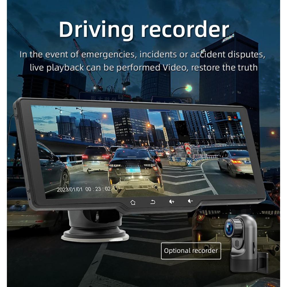 10.26 Inch Portable Wireless Carplay Screen HD Rear Reversing Camera Car Radio DVR MP5 Multimedia Video Player Android Auto