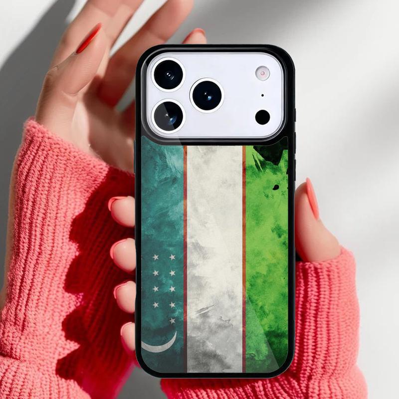 Usbekistan Flagge Wappen Handyhülle für iPhone 17 Air 16e 15 14 13 Pro Max Rückabdeckung für 12 11 Pro Hülle