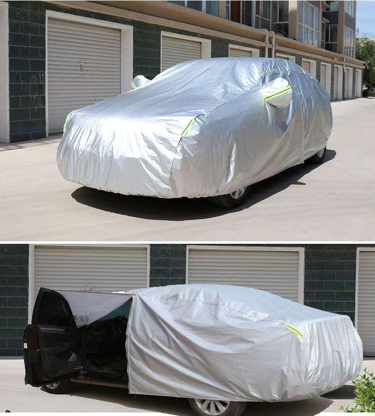Silver Sunshade Car Cover: Full Protection Against Sun, Rain, and Dust for Sedans and SUVs