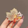 Trendy Rhinestone Leaf Maple Brooches Cute Crystal Leaf Plant Lapel Pins For Women Girls Wedding Party Jewelry Accessories Gift CLE