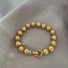 Nanyang Mother Shell Pearl Thick Gold Tea Gold Perfect Circle Strong Light Bracelet Fashion Style Classic Luxury To Give Mom for Girlfriend