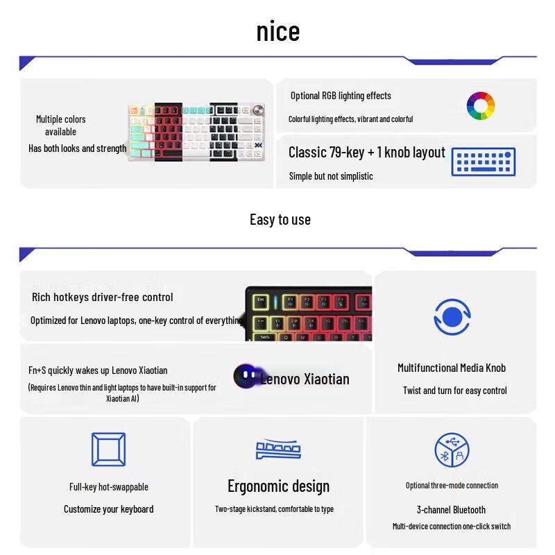 

Lenovo Xiaoxin K5 Pro Custom Mechanical Keyboard