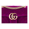 Gucci GG Marmont Marmont Gold Label Logo Trapuntato Catena Velluto Borsa a Tracolla Borsa a Spalla Donna Viola Scuro