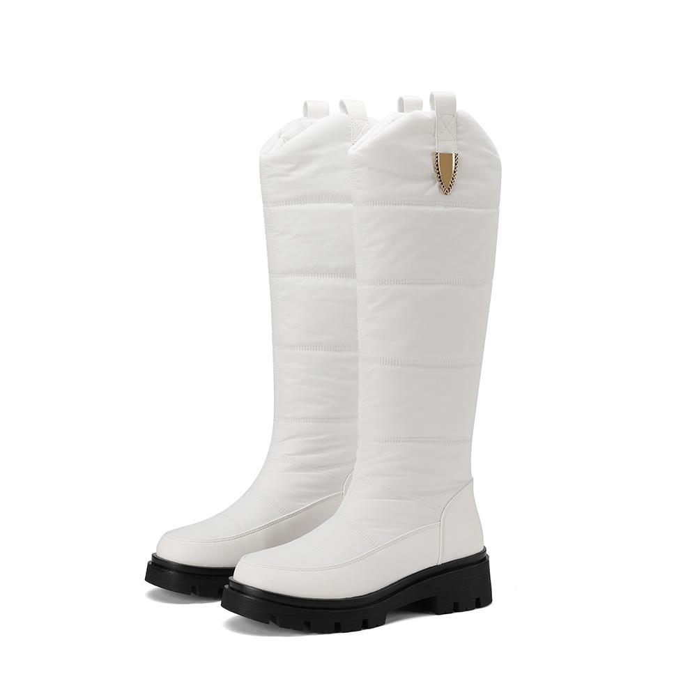 Winter Warm Platform Snow Boots for Women Water Resistant Faux Fur Lining Knee High Booties Shoes Women's Non-Slip Pull On Wide Calf Walking Boots