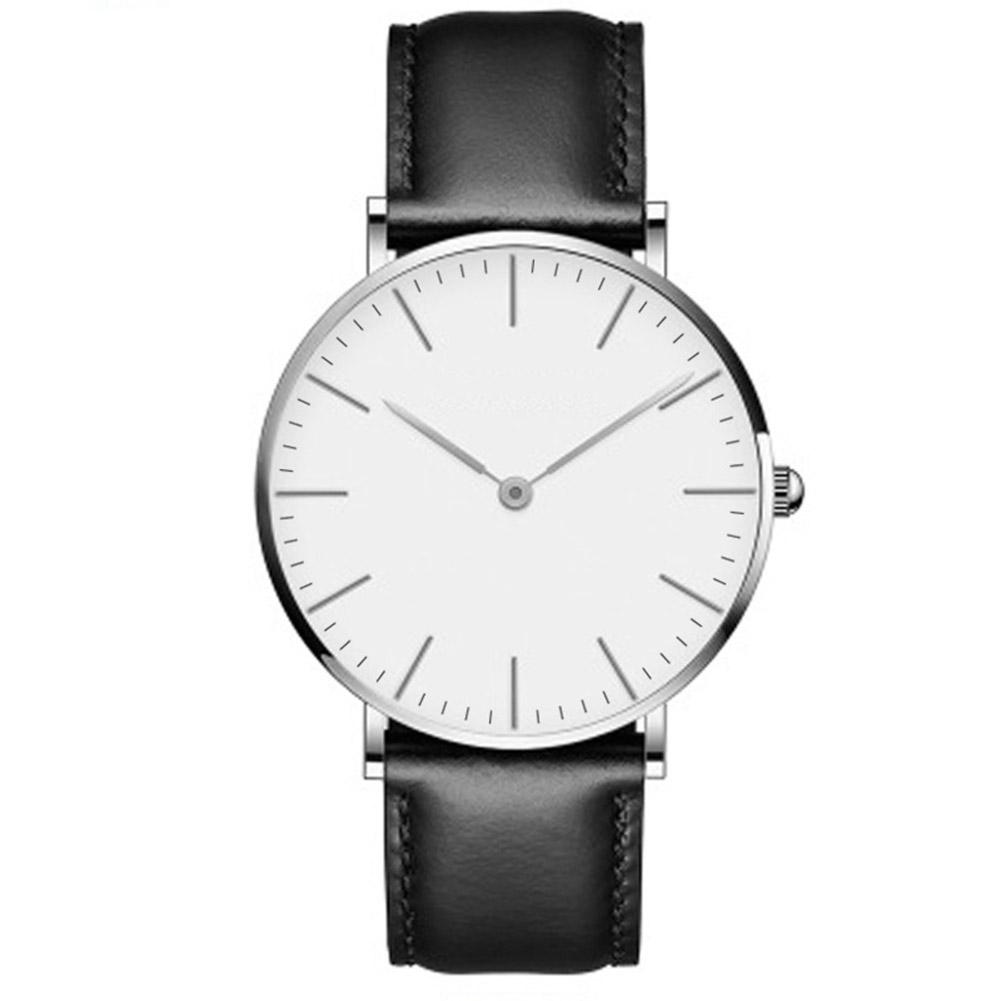 Men Quartz Watch With Leather Band Retro Casual Large Round Dial Wrist Watch For Teenager Junior High School Student