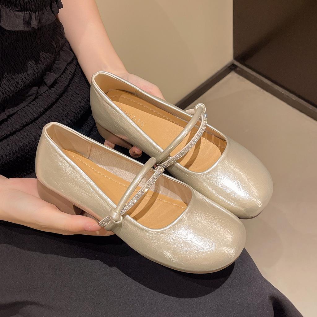 Mary Jane shoes slope heel single shoes 2025 new summer fairy gentle wind evening shoes with skirt small leather shoes