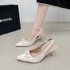 Summer High Heel Women Sandals Shoes Fashion Shallow Butterfly-knot Shoes Elegant Wedding Party Shoes  Sandals