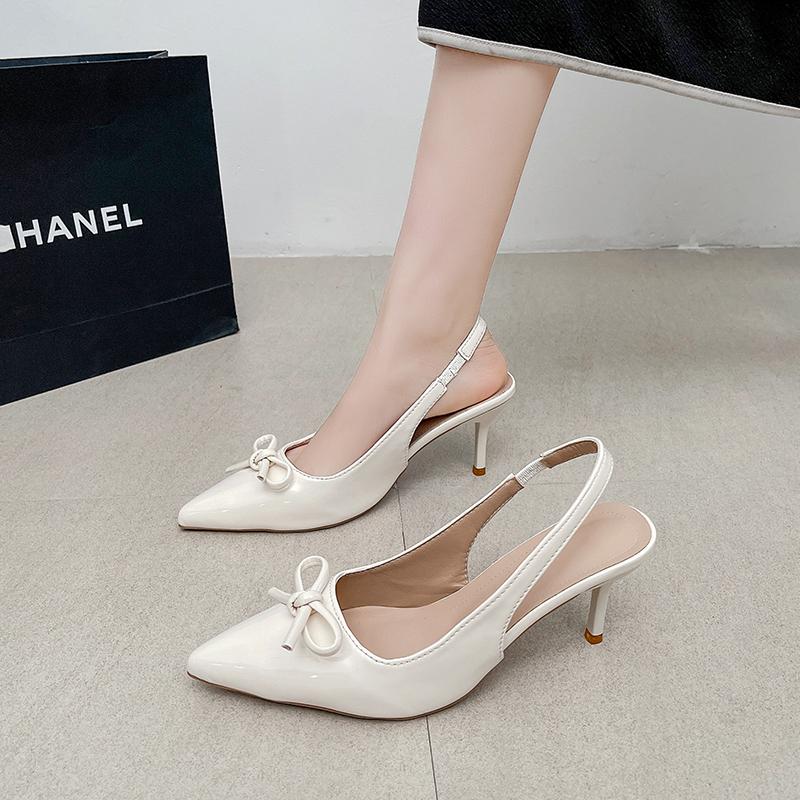 Summer High Heel Women Sandals Shoes Fashion Shallow Butterfly-knot Shoes Elegant Wedding Party Shoes Sandals
