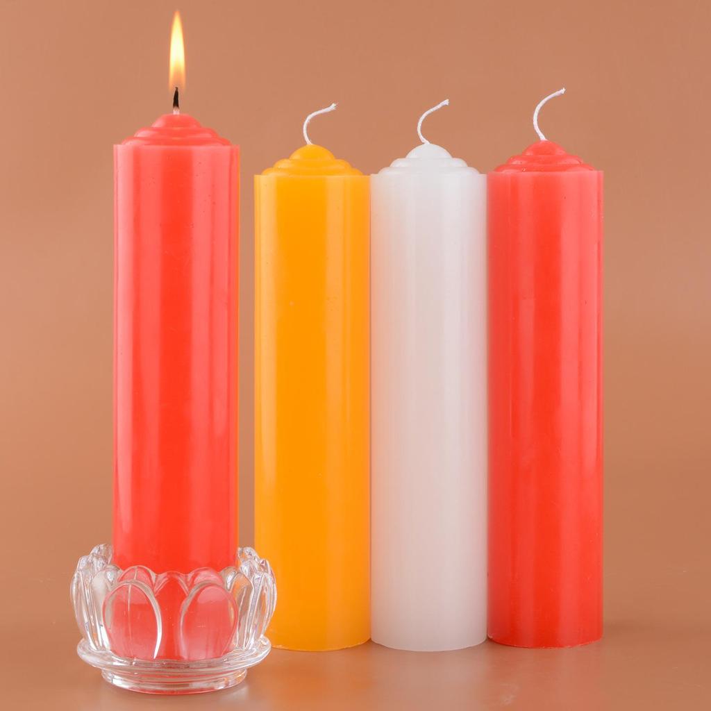 Extra Large Red New Year Candle - Smokeless, Odorless, Yellow-White Light for Home, Power Outages, Incense, and Spiritual Offerings.