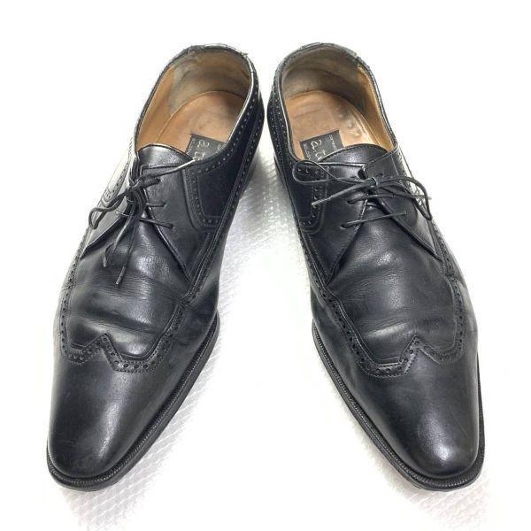 Vintage a testoni Wingtip Business Shoes Black 8.5H 27.0(USED)