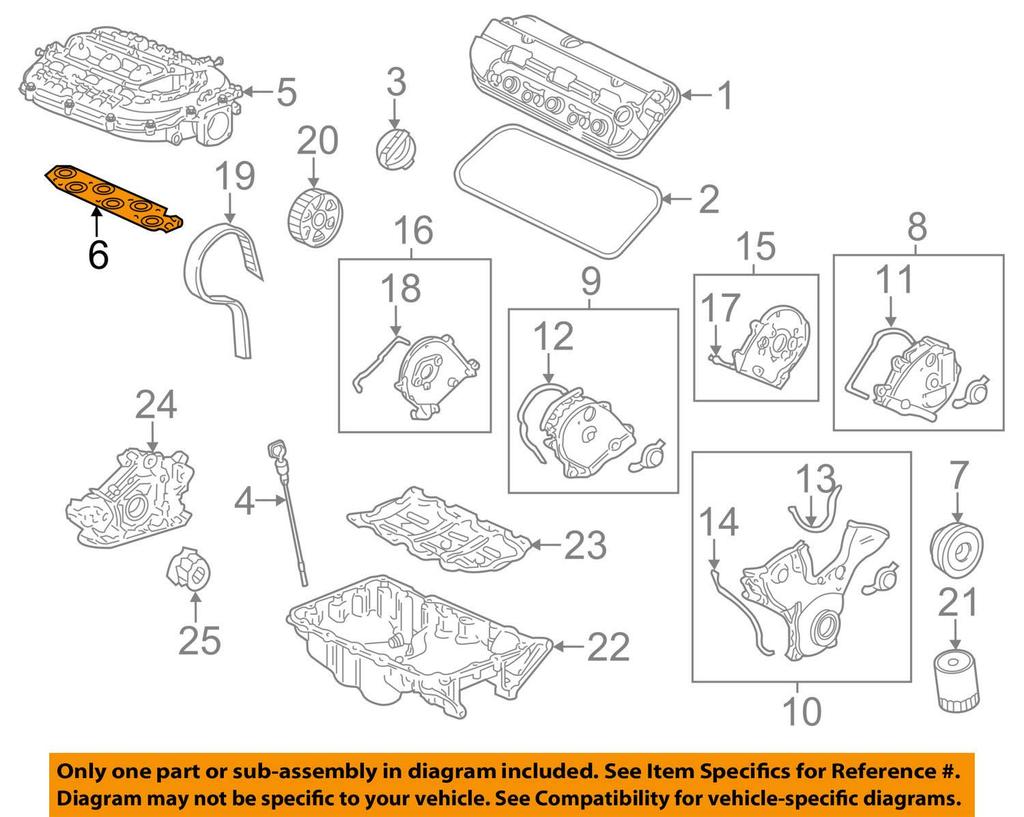 Genuine Honda Intake Manifold Part Number Gasket, 17105-RCA-A01