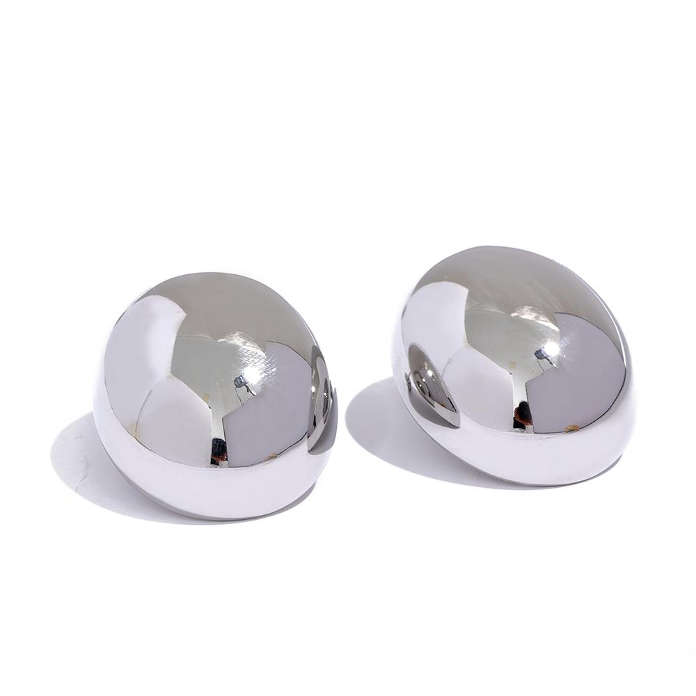 

Yhpup Big Oval Geometric Stainless Steel Gold Color 18k Plated Waterproof Fashion Charm Stud Earrings Large Ear Jewelry Women