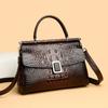 Luxury Patent Leather Women Shoulder Crossbody Bag High Quality Crocod Pattern Handbag Fashion Ladies Messenger Tote Bags