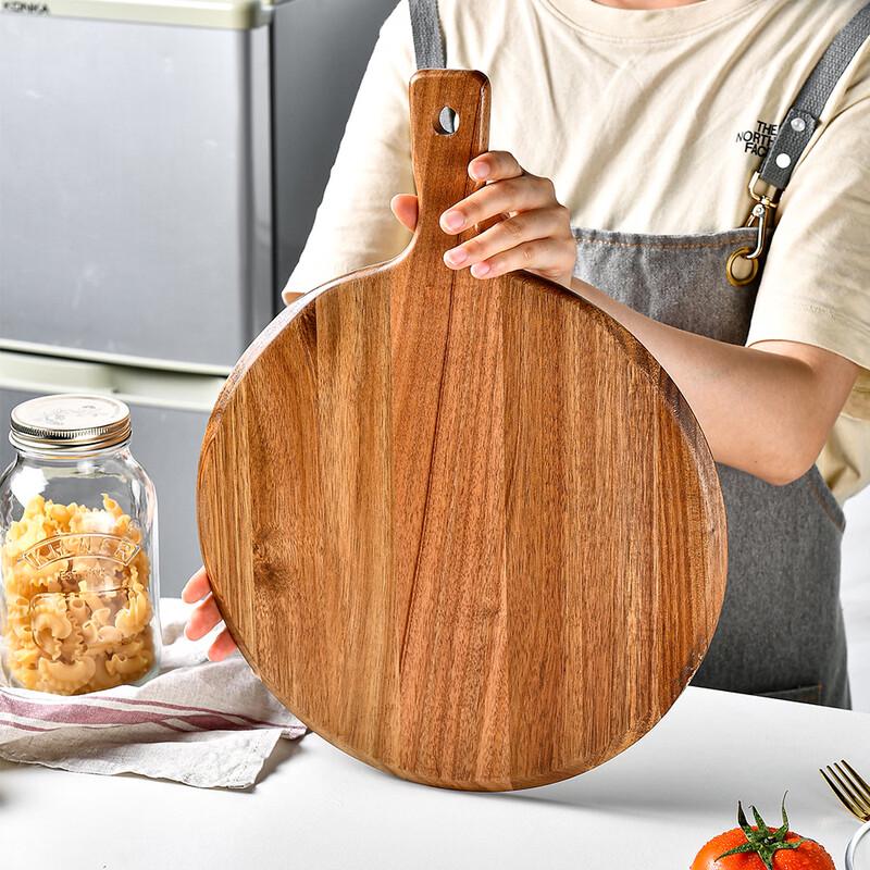 Wooden Pizza Serving Board with Handle