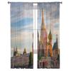 Röda torget Vasilijkatedralen Chiffong Skira Gardiner för Vardagsrum Sovrum Fönstergardin Voiler Tyll Cortinas